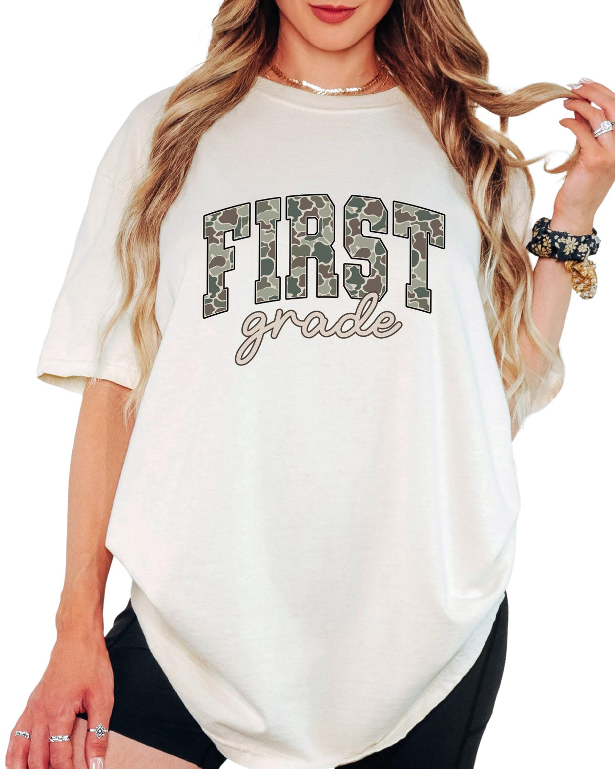 Comfort Colors® First Grade Camo Elementary School Shirt, Back to School Teacher Tee, First Day Teacher Team Gift