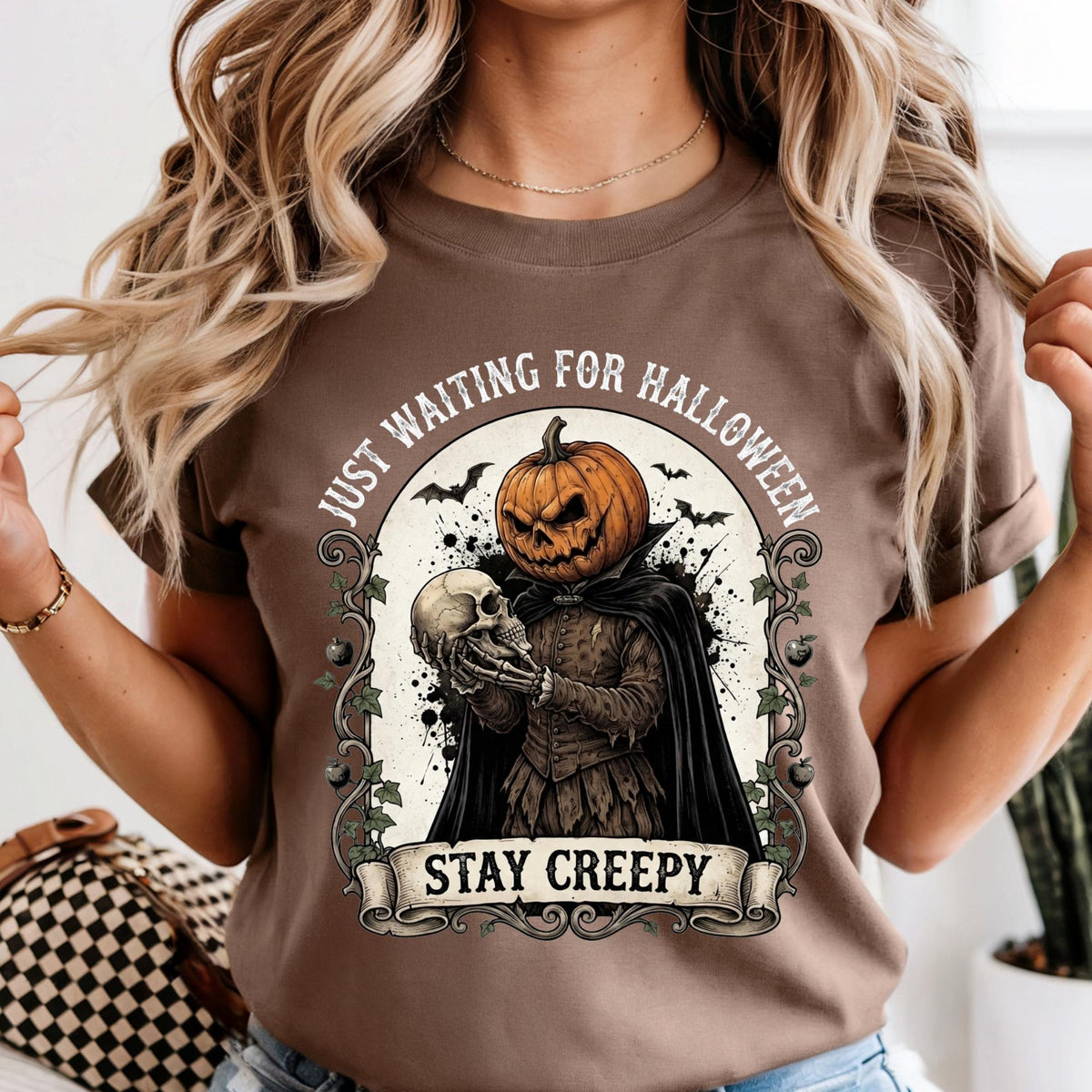 Comfort Colors® Just Waiting For Halloween Shirt, Stay Creepy Tee, Halloween Gift