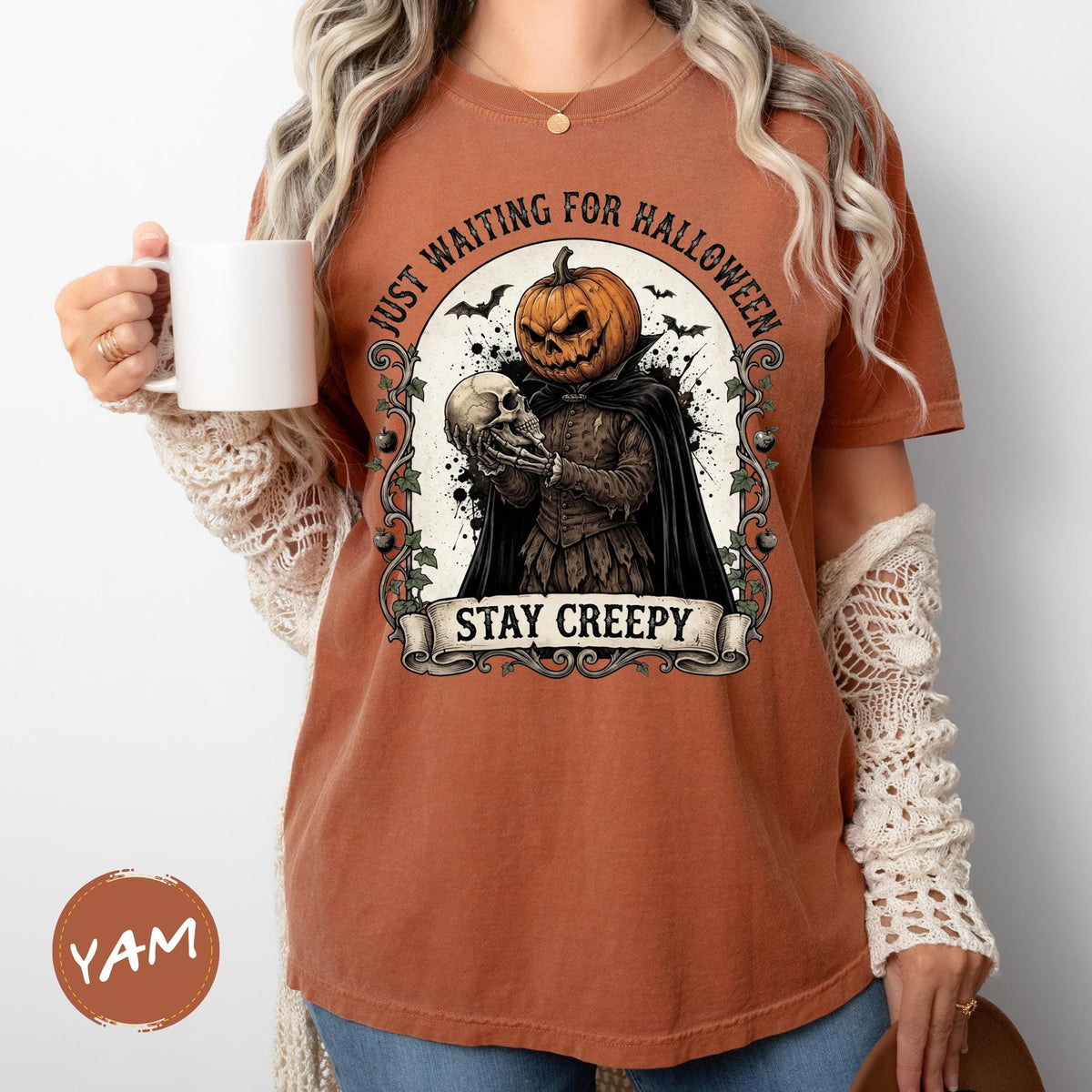 Comfort Colors® Just Waiting For Halloween Shirt, Stay Creepy Tee, Halloween Gift