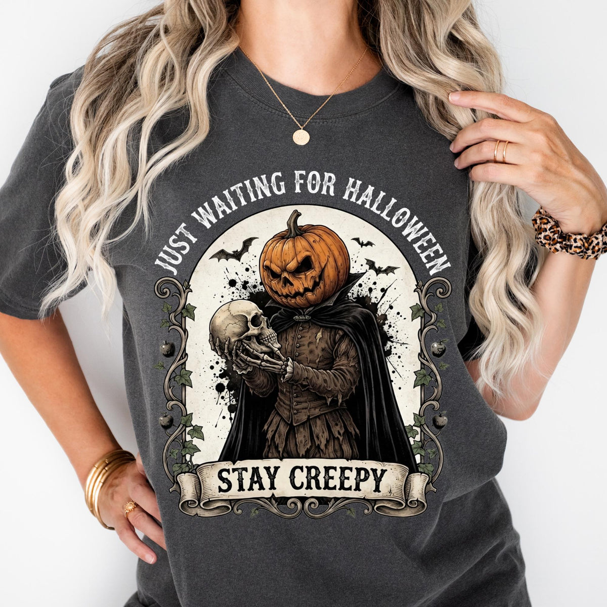 Comfort Colors® Just Waiting For Halloween Shirt, Stay Creepy Tee, Halloween Gift