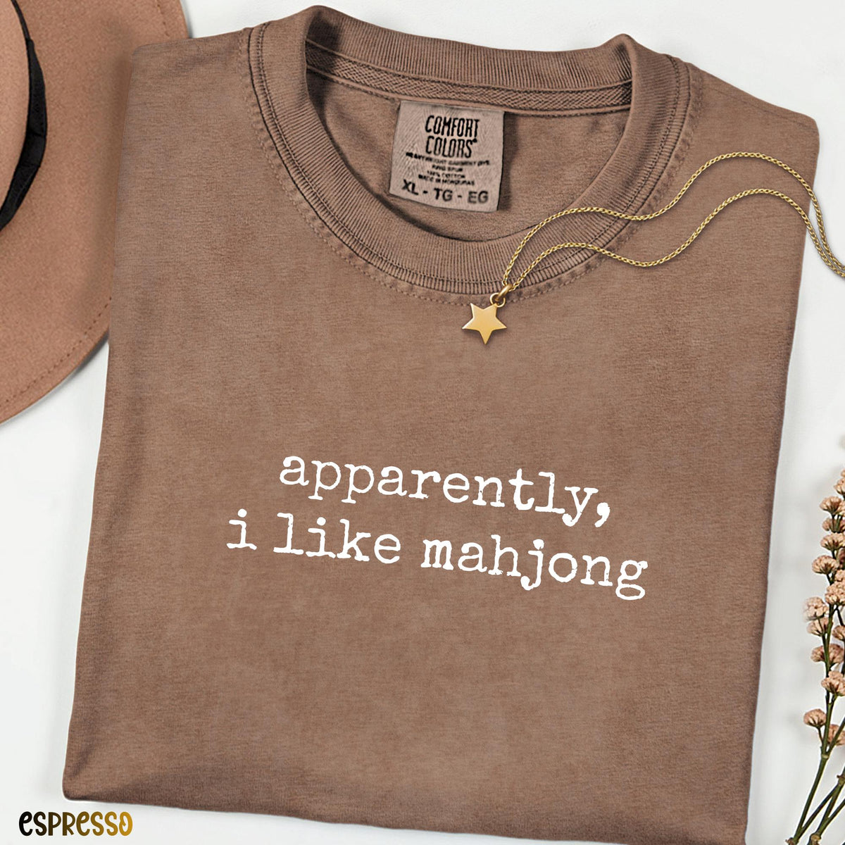 Apparently I Like Mahjong Comfort Colors® Shirt, Funny Mahjong Lover Tee, Retro Tile Game Graphic Shirt, Cute Game Night Gift