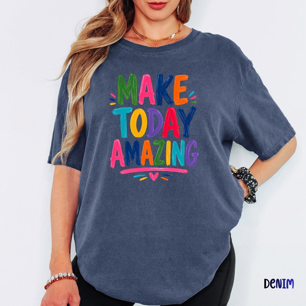 Make Today Amazing Shirt, Colorful Brushstroke Quote Tee, Comfort Colors® Inspirational T-Shirt, Motivational Unisex Gift