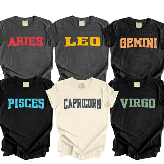 Custom Comfort Colors® Zodiac Shirt, Vintage Astrology Shirts For Women | Men