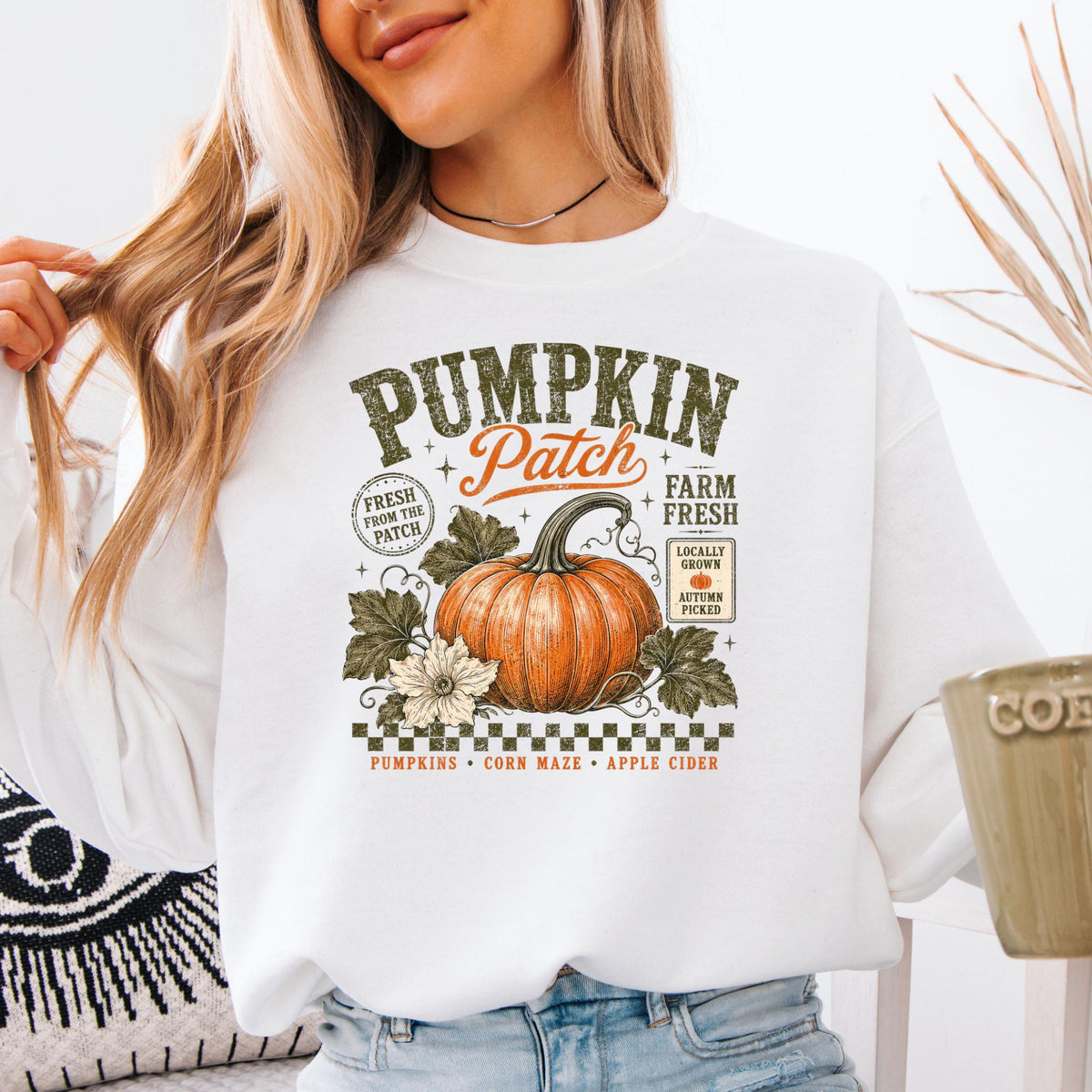 Retro Pumpkin Patch Comfort Colors® Sweatshirt, Vintage Autumn Harvest Crewneck, Cozy Fall Festival Pullover, Thanksgiving Sweatshirt