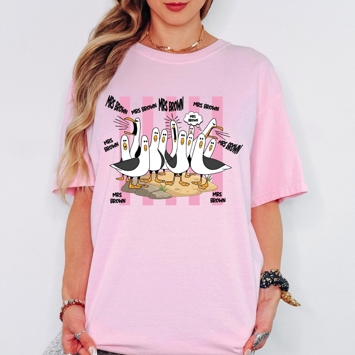 Custom Comfort Colors® Funny Screaming Seagulls Teacher Shirt, Back To School Tee