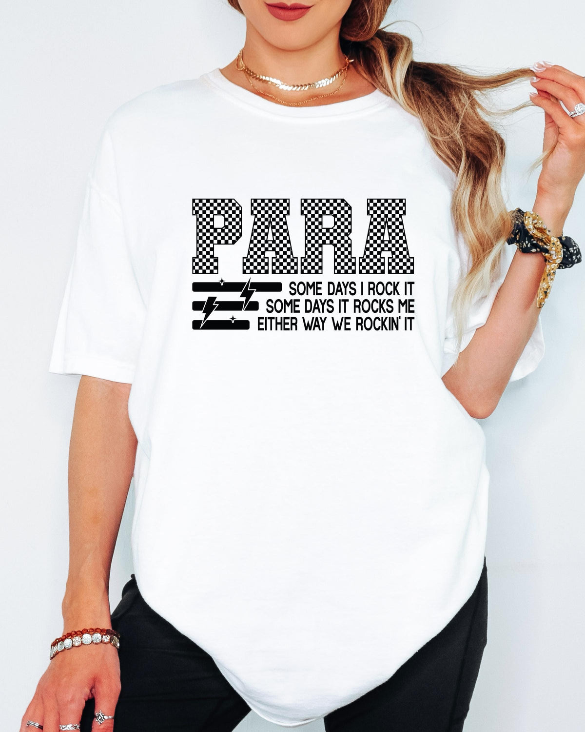 Comfort Colors® Para Shirt, Checkered Paraprofessional Tee, Funny Para Squad Shirt, Paraeducator Gift, Para Life Shirt