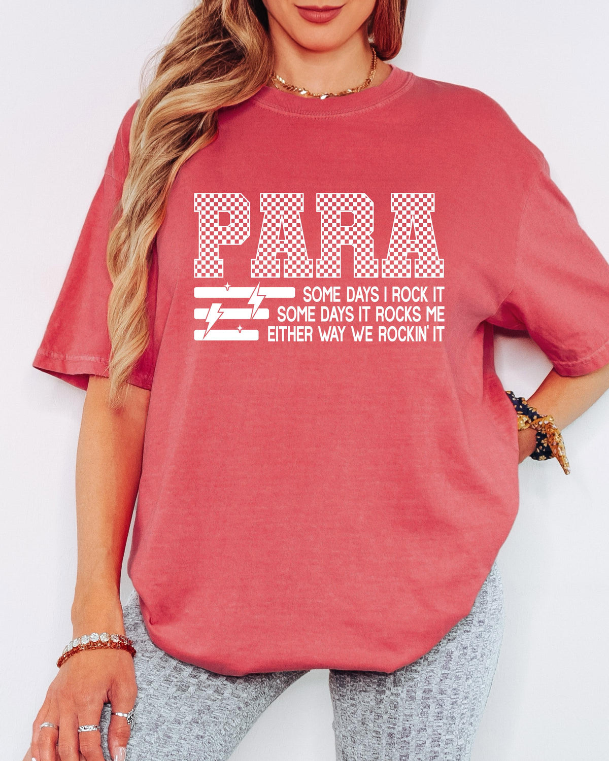 Comfort Colors® Para Shirt, Checkered Paraprofessional Tee, Funny Para Squad Shirt, Paraeducator Gift, Para Life Shirt