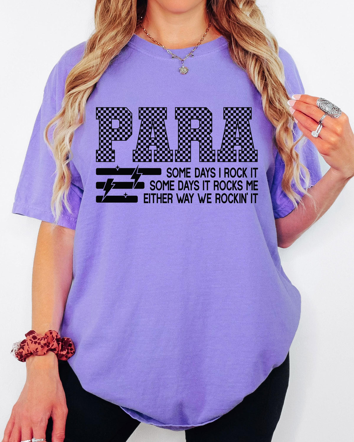 Comfort Colors® Para Shirt, Checkered Paraprofessional Tee, Funny Para Squad Shirt, Paraeducator Gift, Para Life Shirt