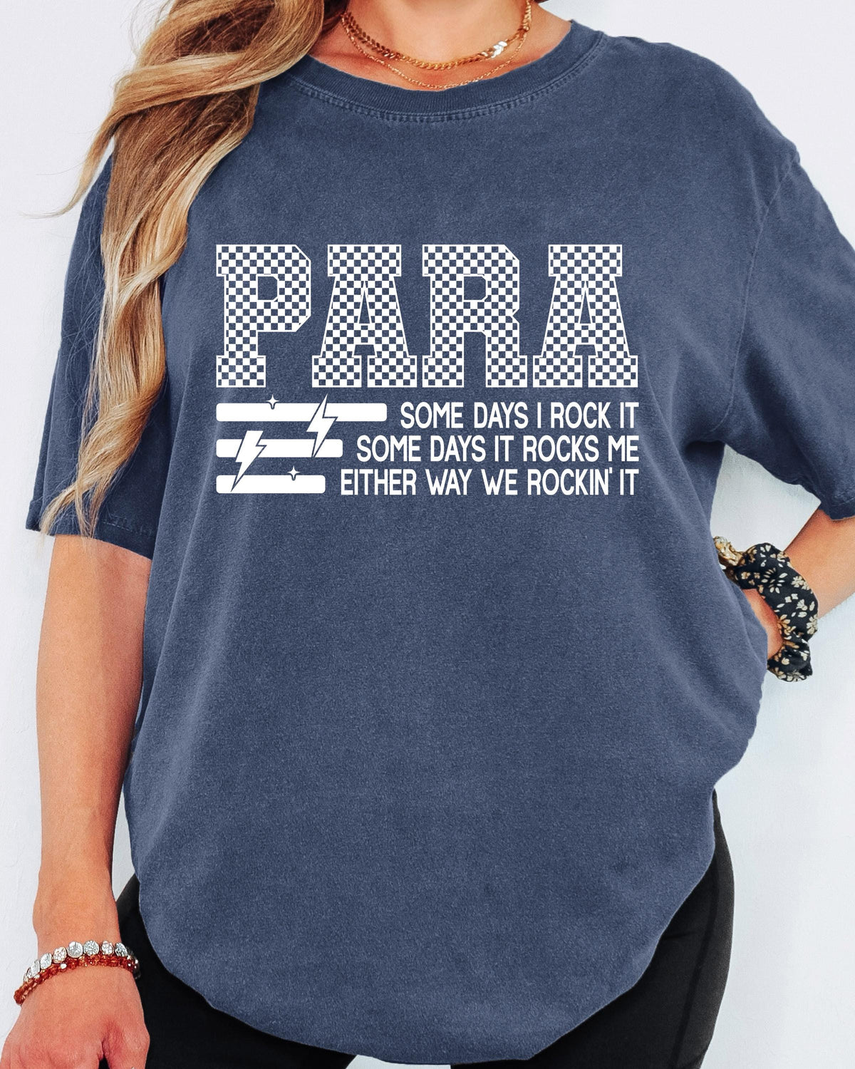 Comfort Colors® Para Shirt, Checkered Paraprofessional Tee, Funny Para Squad Shirt, Paraeducator Gift, Para Life Shirt