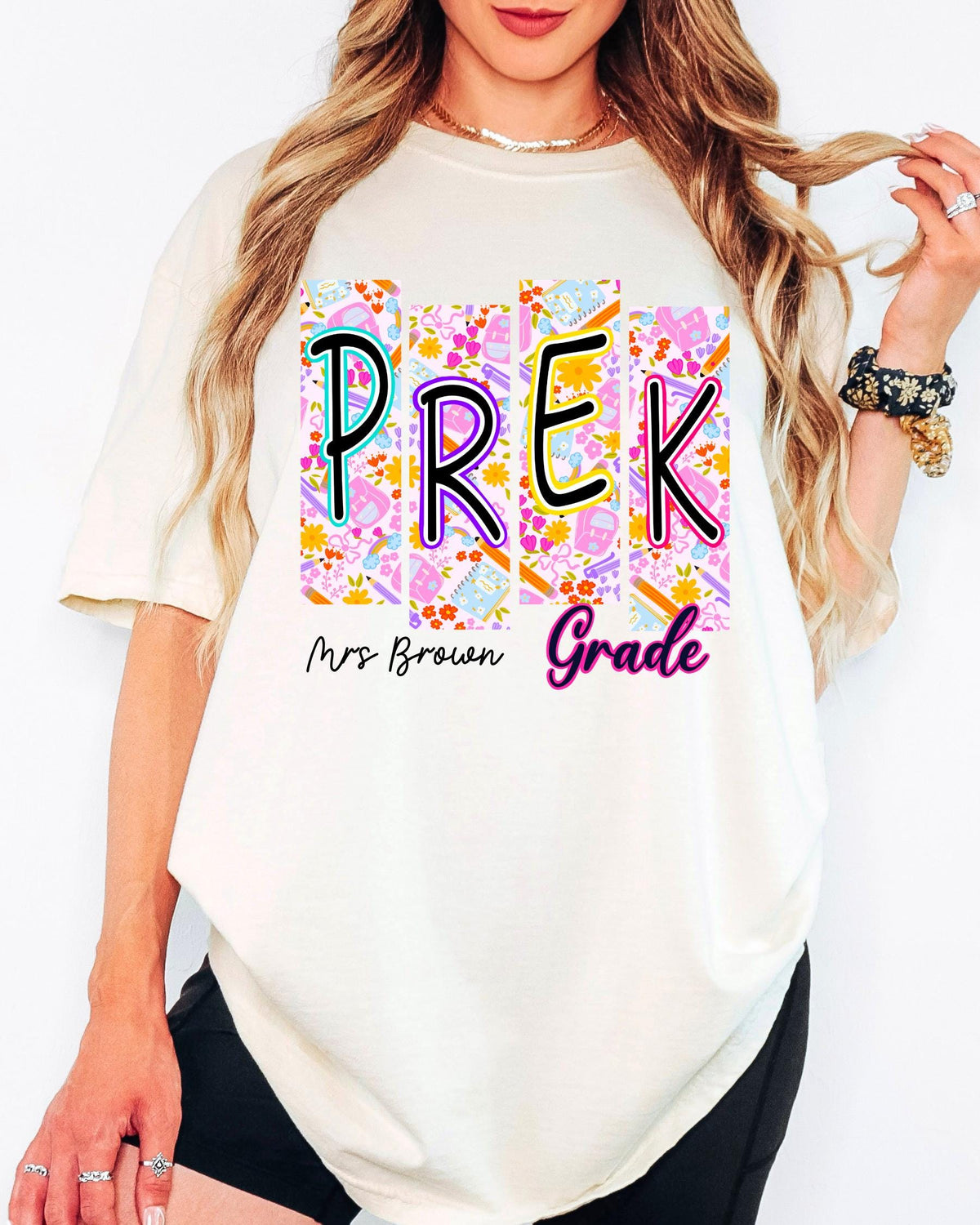 Custom Comfort Colors® Pre-K Teacher Shirt, Personalized Grade Level Tee, Back to School Teacher Shirt