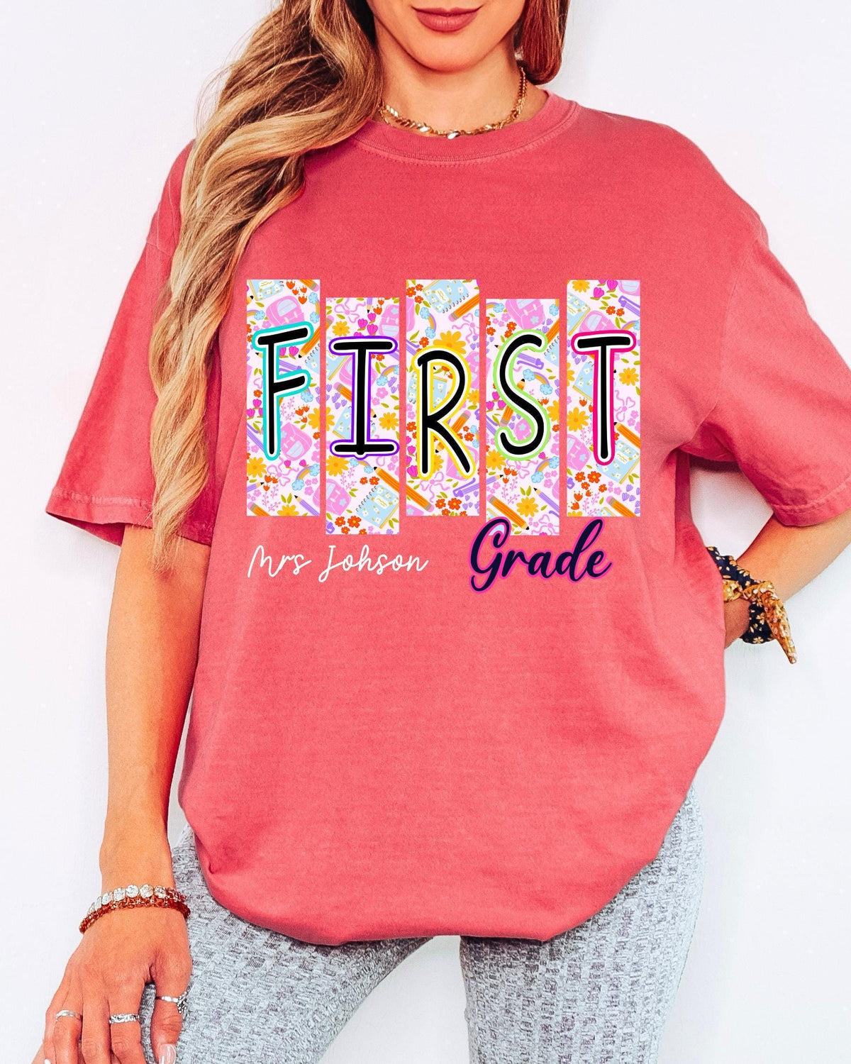 Custom Comfort Colors® Third Grade Level Teacher Shirt, Back To School Tshirt, Kinder Garten 5th Grade Tee