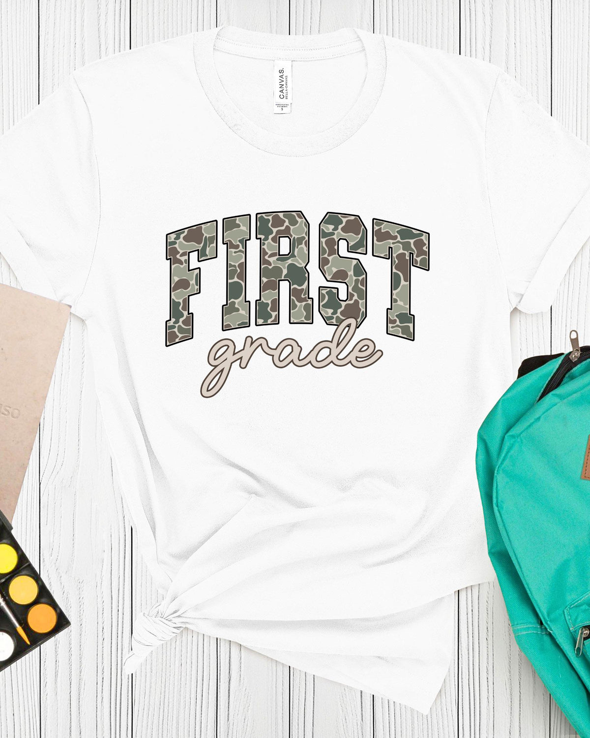 Retro Camo Back To School Shirt, Vintage First Day Of School Shirt, Pre-K First Second Third Fourth Fifth Grade Shirt