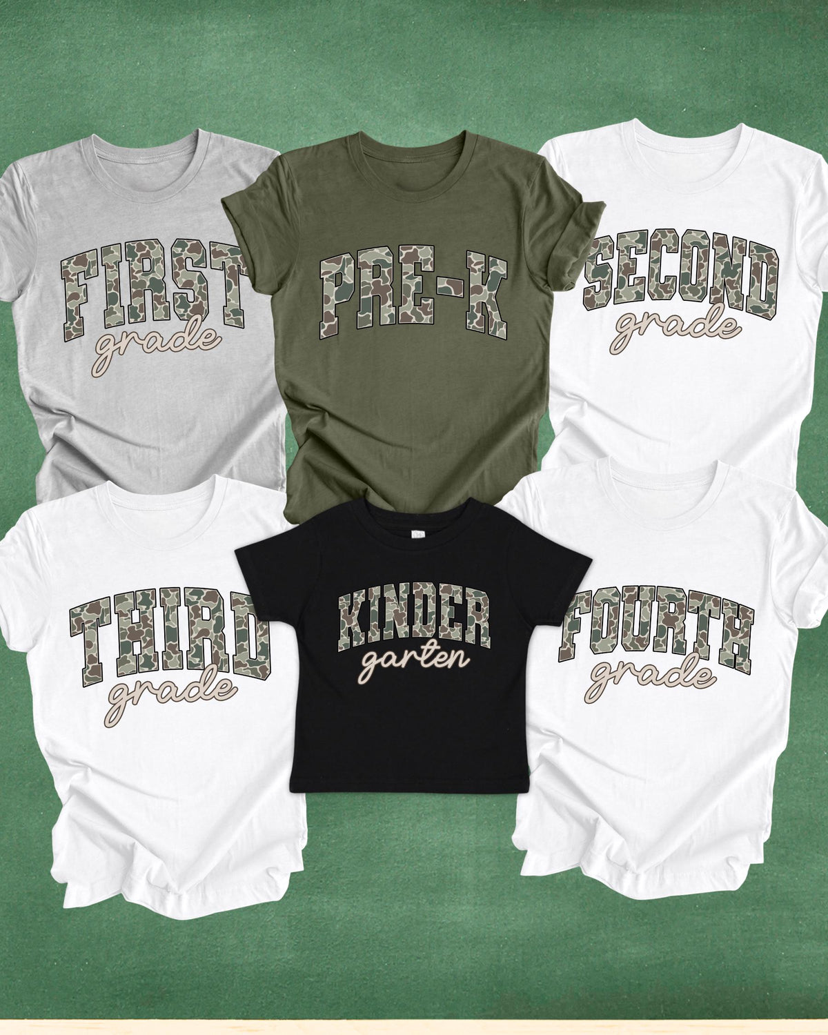 Retro Camo Back To School Shirt, Vintage First Day Of School Shirt, Pre-K First Second Third Fourth Fifth Grade Shirt